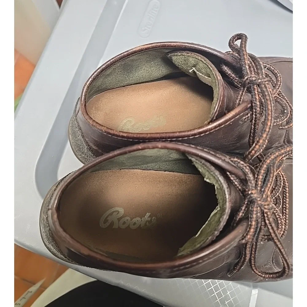 Roots MC031CM Brown Leather Lace Up Work Casual Chukka Boots Men's Size 10M